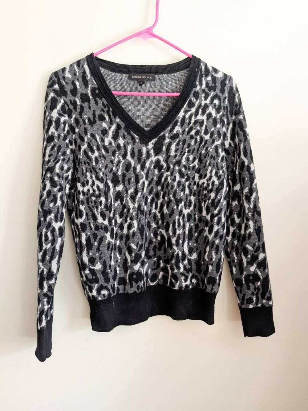 Banana Republic Cashmere Leopard Print Sweater